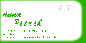 anna pitrik business card